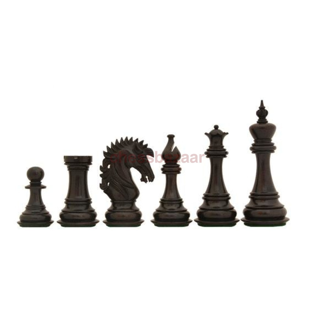 Ruffian Staunton-Serie: Dreifach beschwerte handgedrechselten Schachfiguren 4 Damen aus Buchsbaumholz und Ebenholz - König 122 mm
