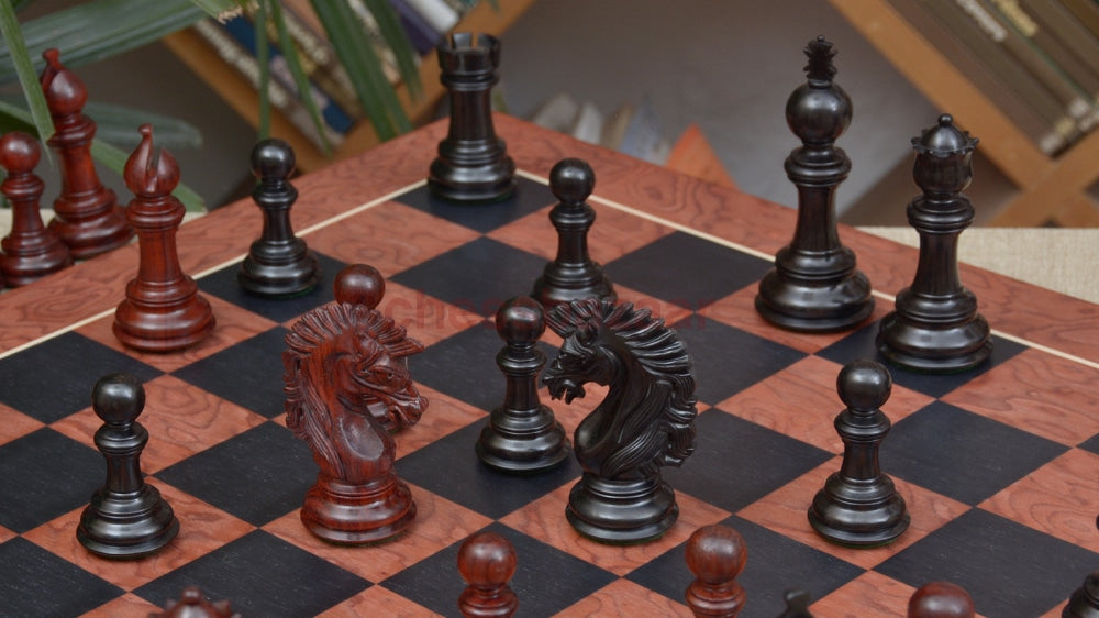 Schachset - Apache Staunton Schachfiguren Aus Rosenholz Und Ebenholz(König 114Mm) Mit Furniertem