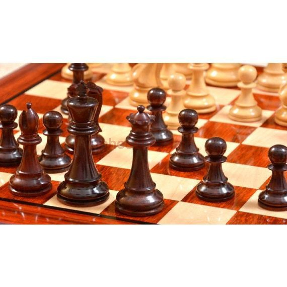 Schachspiel:  Staunton Schachfiguren Aus Rosenholz Und Buchsbaumholz (König 87 Mm) Mit Schachbrett